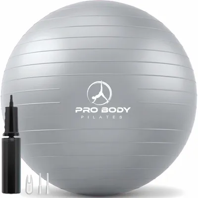 Zdjęcie produktu dla Piłka do ćwiczeń, piłka do jogi w różnych rozmiarach, przeznaczona do użytku podczas ciąży i do ćwiczeń fitness (srebrna, 85 cm)