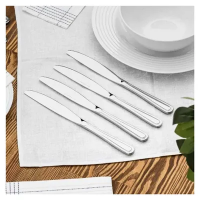 Produktbild von 4 Tafelmesser aus Edelstahl | Rostfrei | Polierte Menümesser | Spülmaschinengeeignet | Besteckmesser Set