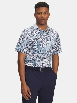 Produktbild von Under Armour UA Drive Chill Polohemd für Herren mit Print – BLAU SM