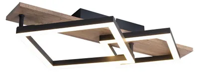 Produktbild von LED Deckenlampe, Metall, Holzoptik, schwarz, L 47,5 cm