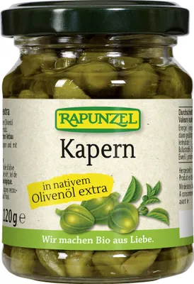 Produktbild von Rapunzel Kapern in Olivenöl 120g