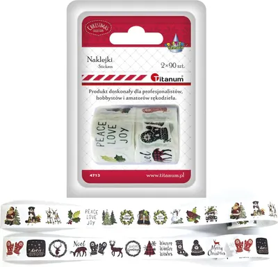 Productafbeelding van Kerststickers op rol, 2 x 90 stuks, merk Titanum