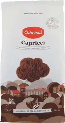 Produktbild von Cabrioni Capricci Kakao Italienische Schokoladenkekse - Beutel 650 Gramm