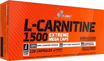 Zdjęcie produktu dla Olimp Nutrition L-Carnitine 1500 Extreme, Kapsułka, L-karnityna, 120 szt., Stosuj 1 kapsułkę 2 razy dziennie pomiędzy posiłkami. Przyjmować z dużą ilością wody., 48 kcal, 200,6 kJ