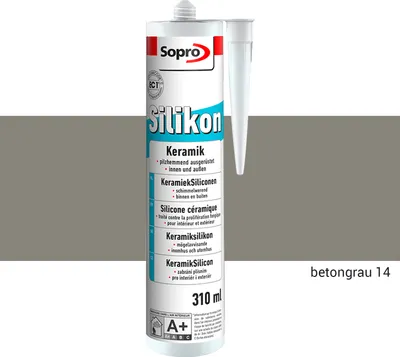 Produktbild von Sopro Silikon Keramik Fugen Fliesen 310ml Abdichtung Farbe betongrau 1 Stück