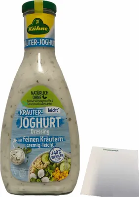 Produktbild von Kühne Salat Dressing Joghurt Kräuter Leicht (500ml Flasche) + usy Block