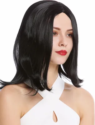 Produktbild von WIG ME UP Perücke kurz Longbob Scheitel Schwarz YZF-4358-1