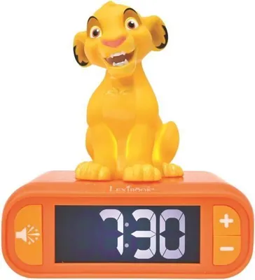 Image de Réveil Digital Veilleuse LEXIBOOK Simba, 3D Lumineux et Sonore, Jaune, Enfant, 6 Sonneries