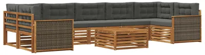 Produktbild von vidaXL Outdoor-Sofagarnitur 8 stk. Natur und Anthrazit