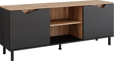 Image de Meuble TV Vicco Marelle Anthracite/Artisan 150x60cm avec 2 portes, Model 57838