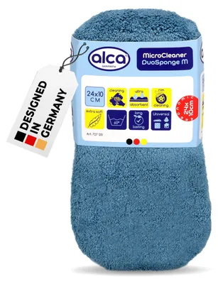 Obrázek produktu pro alca® mikrovláknová houba ve tvaru osmičky, 24 x 11 x 5 cm, modro-bílá – dokonalý univerzální pomocník pro péči o auto, domácnost a venkovní úklid | Péče o auto, čištění laku a ráfků, houba na auto