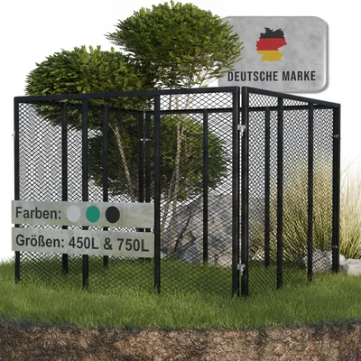 Produktbild von Heimfleiss Komposter Metall 750L Schwarz – Schnellkomposter, verzinkt & wetterfest