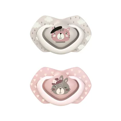 Produktbild von CANPOL Silikon-Schnuller 0-6 m Bonjour Paris Pink 2 Stk