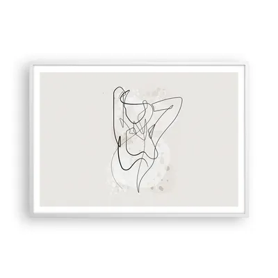 Produktbild von Gerahmtes Poster - Weißer Rahmen - Linie Frau Linie - 100x70 cm - Wand Bild - Wanddeko - Wandbilder - Kunstposter - Wandposter - Bilderrahmen - Bilder - Kunstdruck - Wanddekoration - P2WAA100x70-5119