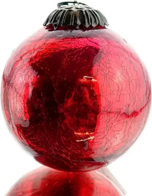 Produktbild von Weihnachtskugel Craquelé Optik Rot Ø 7,5 cm - Glas