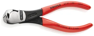 Produktbild von Knipex 67 01 140, Pinzette, Chrom-Vanadium-Stahl, Kunststoff, Rot, 140 mm, 152 g
