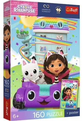Immagine prodotto di TREFL Puzzle Premium Plus "La Magica Casa di Gbin" per bambini: un set da 160 pezzi