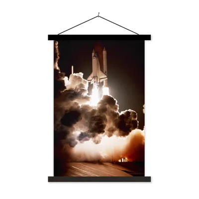 Produktbild von MuchoWow® Textilposter Start des Space Shuttle 120x180 cm mit schwarzem Rahmen - Fotos