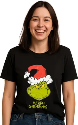 Produktbild von The Grinch T-Shirt für Damen und Herren - Uni Oberteil Shirt Top Rundhals Kurzarm Schwarz M