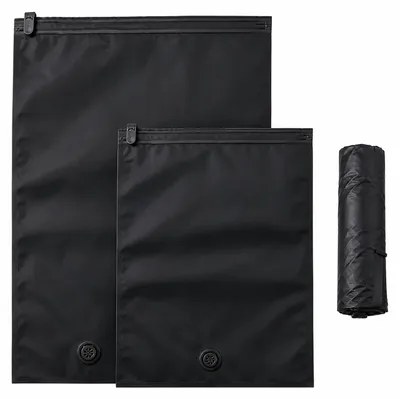 Vakuumbeutel für Kleidung, 2 Stück, 30x40 & 40x50 cm, schwarz