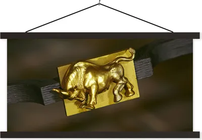 Produktbild von MuchoWow® Textilposter Das Sternbild Stier auf einem Gürtel 150x75 cm mit schwarzem Rahmen - Posterleiste