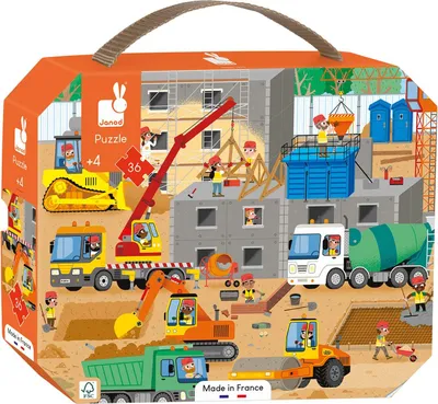 Image de Janod Puzzle - Sur le chantier, 36 pièces.