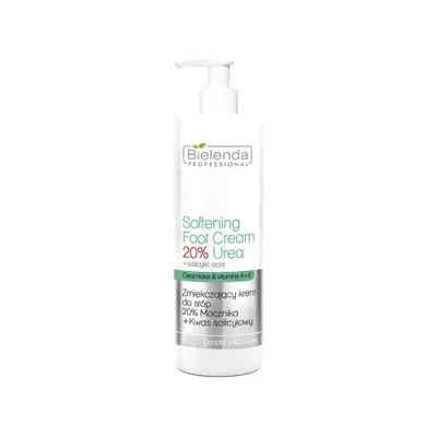 A product shot of a foot cream bottle with a pump dispenser.