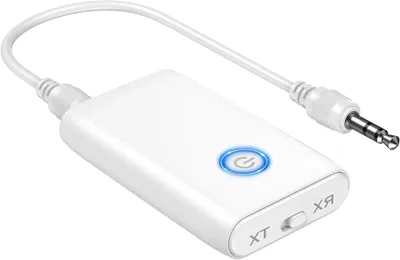 Image de Adaptateur Bluetooth - Récepteur audio - Musique sans fil - Fonction 2-en-1 - Portée de 10 mètres - Blanc