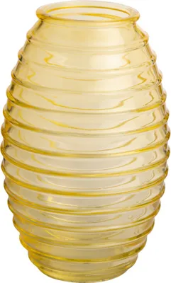 Produktbild von Glasvase HONEY mit Rillen gelb H. 19,5cm D. 12cm Sandra Rich WA