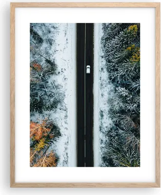Produktbild von Gerahmtes Poster - Rahmen in heller Eiche - Wald Weg Schnee - 40x50 cm - Wand Bild - Wanddeko - Wandbilder - Kunstposter - Wandposter - Bilderrahmen - Bilder - Kunstdruck - P2NPA40x50-4654