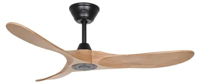 Obrázek produktu pro Energeticky úsporný stropní ventilátor s dálkovým ovládáním Eco Genuino matná černá / dub střední 122 cm
