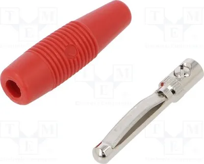 Produktbild von 1x Stecker 4mm Bananen 16A rot isoliert(nein) 3mΩ 60VDC  2,5AWG VON20RT Bananenste