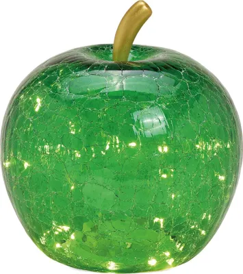 Produktbild von Apfel & 30er LED Licht & Timer Dekoapfel Glas grün Ø 24 cm