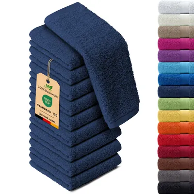 Produktbild von 10er-Set ARIZONA Handtuch-Serie von AR Line – 100% Baumwolle, 500 g/m², 10er-Set Seiftücher 30x30 cm, Dunkelblau