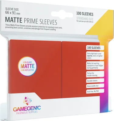 Produktbild von Gamegenic - Matte Prime Sleeves Red (100 Sleeves)