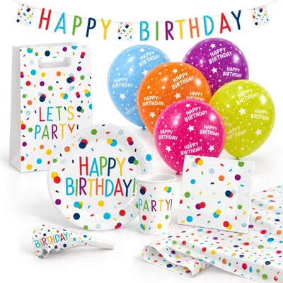 Produktbild von Konfetti Birthday Partyset 60-teilig