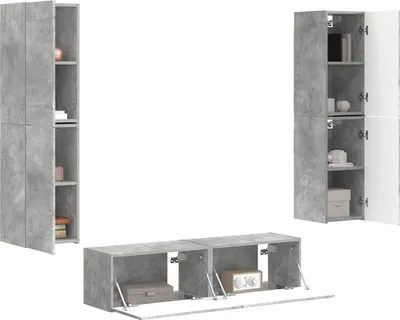 Produktbild von Eleganter Möbel 3 pcs - Montage erforderlich - Beton Grau - CJG398773 - TV-Schränke