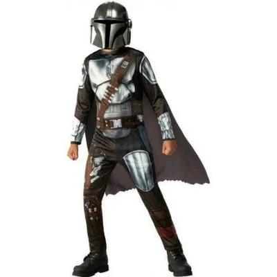 Image de Costume classique de Mandalorien pour enfants, gris et marron, taille normale 702773-S RUBIES