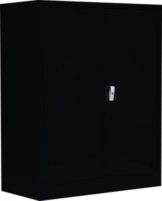Produktbild von Stahl-Aktenschrank Metallschrank abschließbar Büroschrank Stahlschrank 100 x 80 x 38,3cm Schwarz 530319