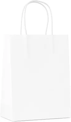 Zdjęcie produktu dla Torebki Papierowe Białe z Uchwytem 15x8x21 cm 50 szt do Prezentów