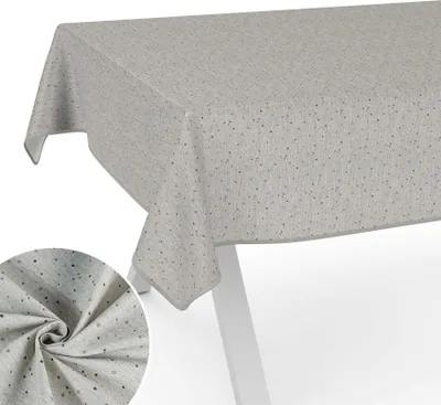 Produktbild von Tischdecke Sterne aus Textil mit Exclusiven Motiven wasserabweisend Tischtuch Tischwäsche Aquarell Grau Breite 140cm Länge 140cm mit Paspelband