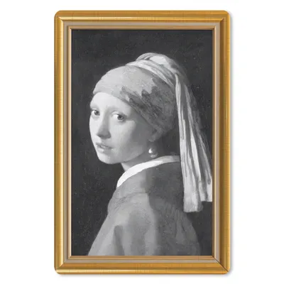 Produktbild von MuchoWow® Mauspad Mousepad Mädchen mit einem Perlenohrring - Vermeer - Liste - Gold 18x27 cm - Mousepads - Maus Mat - Pad - Mausunterlage