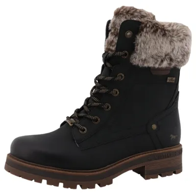 Produktbild von MUSTANG Damen Stiefelette Kunstfellsaum 15M0042001, Größe:40 EU, Farbe:Schwarz
