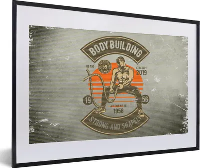 Produktbild von MuchoWow® MuchoWow® Gerahmtes Poster Vintage - Turnhalle - Seil 60x40 cm - Poster mit zchwarzem Bilderrahmen - Schlafzimmer - Plakat in Rahmen - Drucken