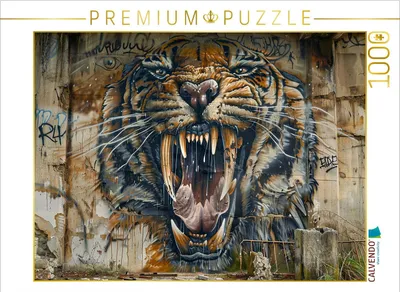 Produktbild von CALVENDO Puzzle Säbelzahntiger | 1000 Teile Lege-Größe 64x48cm Foto-Puzzle für glückliche Stunden