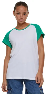 Immagine prodotto di Urban Classics - Maglietta Raglan a contrasto da donna bianco/verde - S