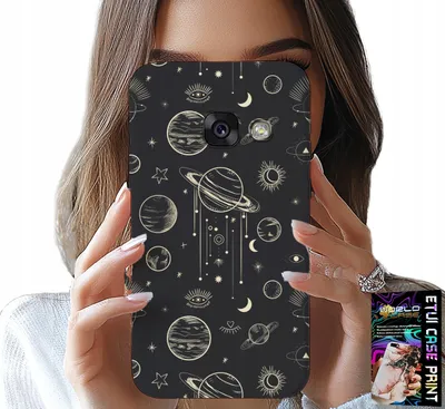 Produktbild von Fall Für Samsung A5 2017 - Kosmos Planeten Sterne Mond + Glas