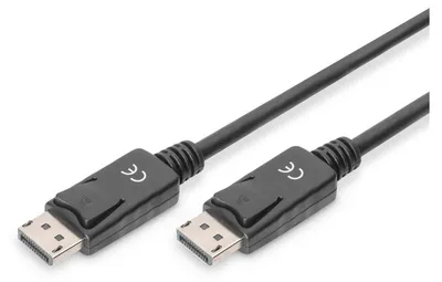 Zdjęcie produktu dla Digitus Kabel przyłączeniowy DisplayPort, 5m, 5 m, DisplayPort, DisplayPort, Czarny, Nikiel, 1.1a