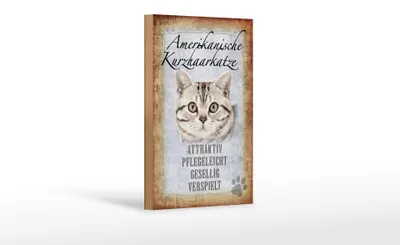 Produktbild von Holzschild Spruch 12x18cm Amerikanische Kurzhaarkatze