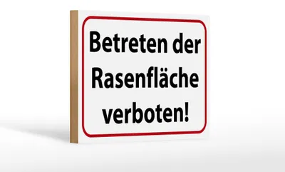 Produktbild von Holzschild Hinweis 18x12cm Betreten Rasenfläche verboten